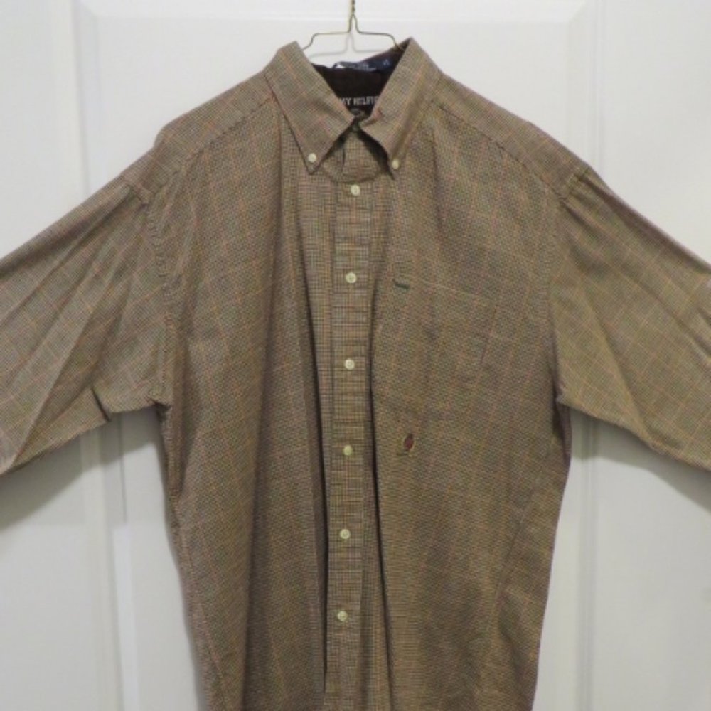 Vintage 90's Plaid / Oxford Dress Shirt - Tommy Hilfiger - Size M/M